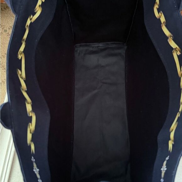 Harrod's King Charles III Coronation Book Tote Style Bag Navy L NWT - Picture 7 of 7